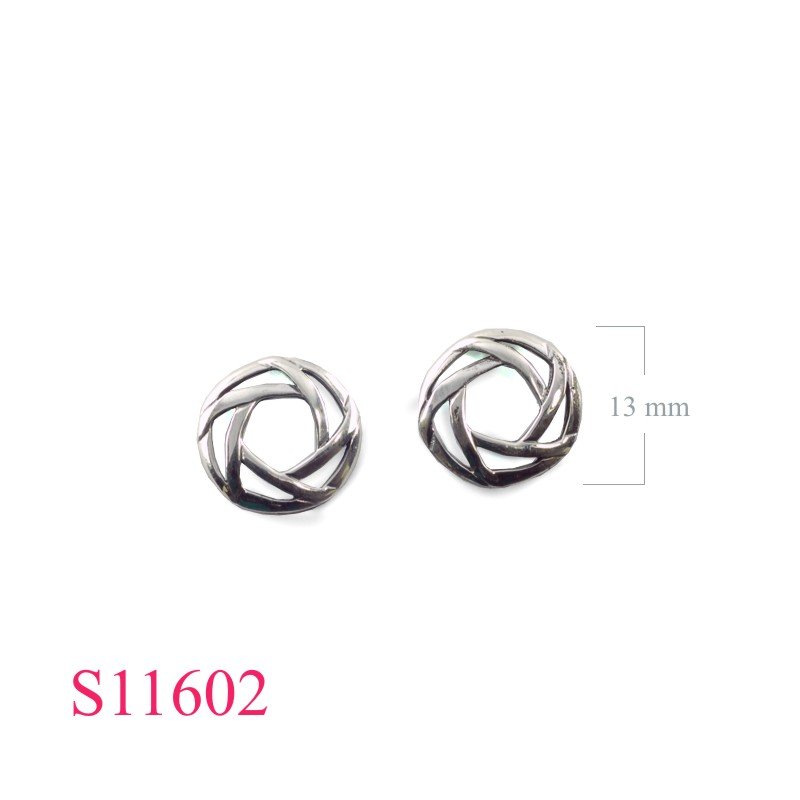 Earrings, opened spiral design.
