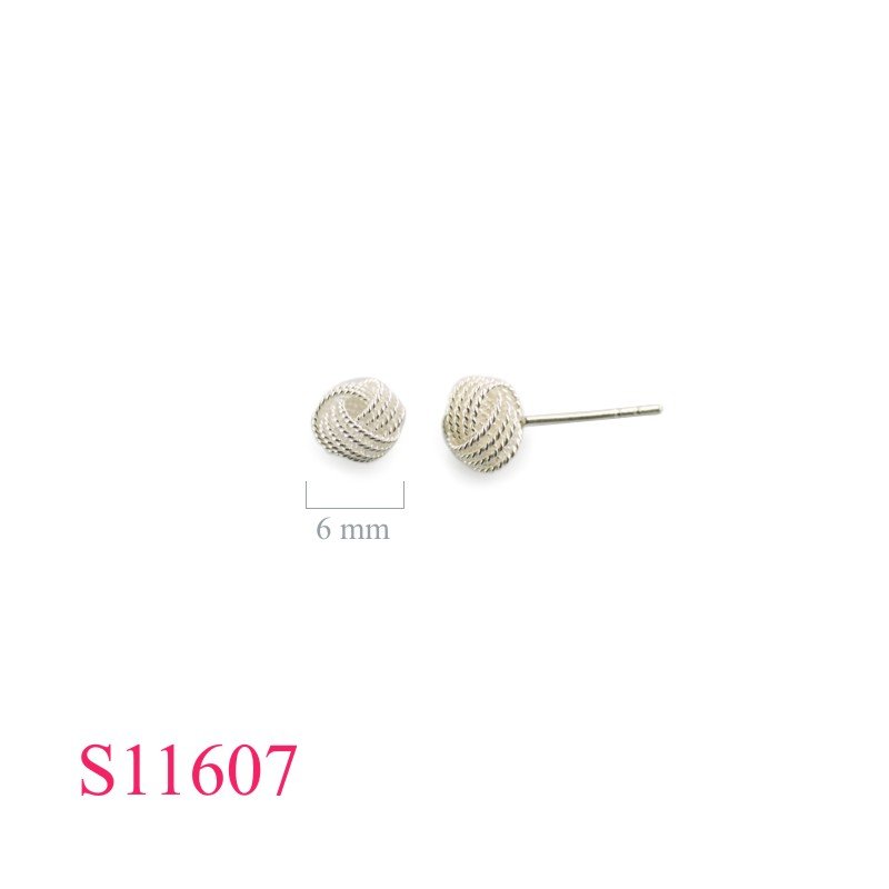 Earrings, 6mm 4 twisted wires ball.