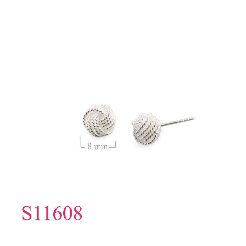 Earrings, 8mm 4 twisted wires ball.