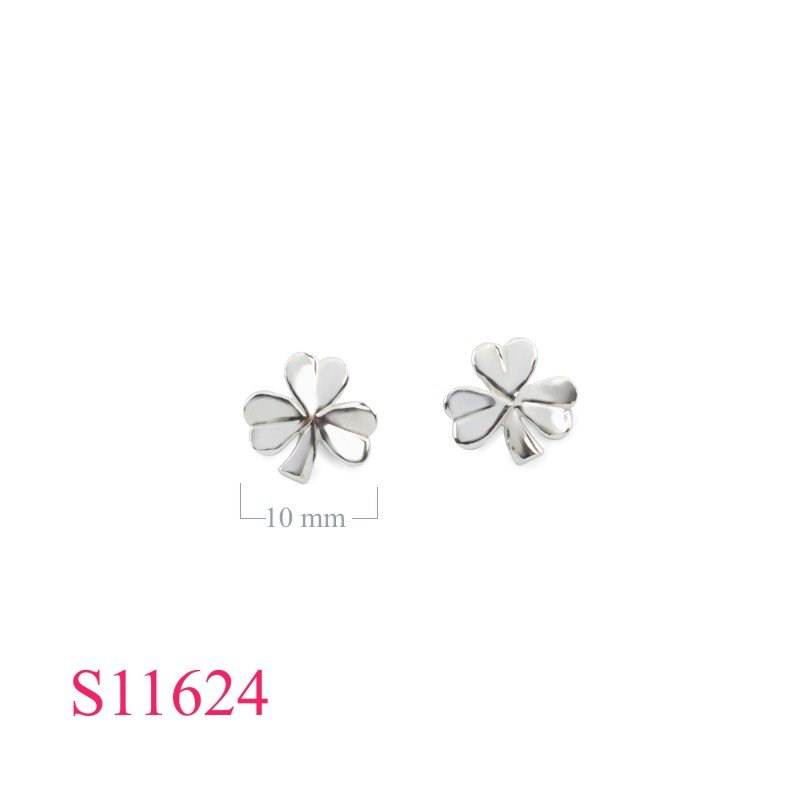 Earrings, 11mm Shamrock.