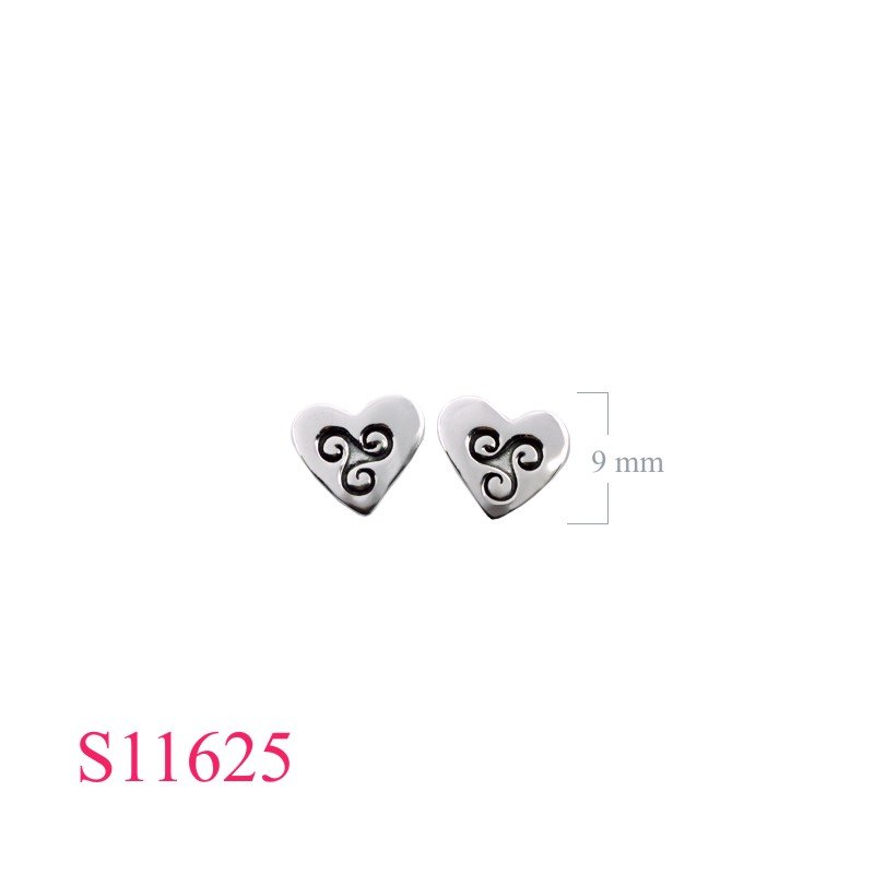 Heart Earrings, Triskelion Earrings, Triskelion heart.