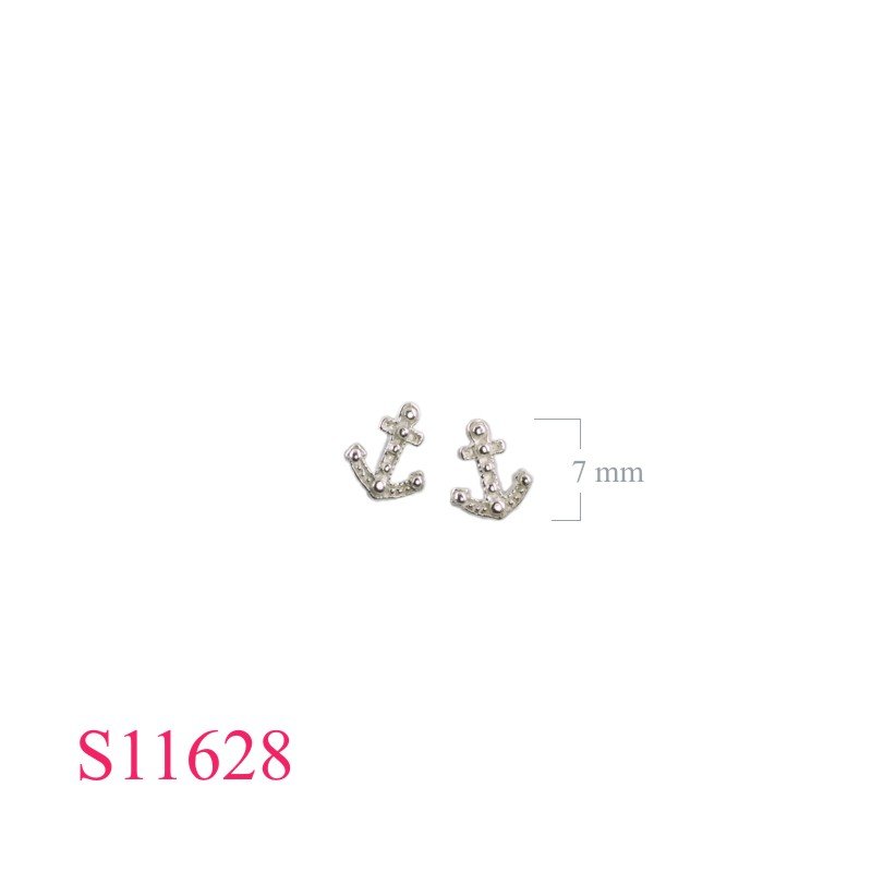 Earrings, anchor.