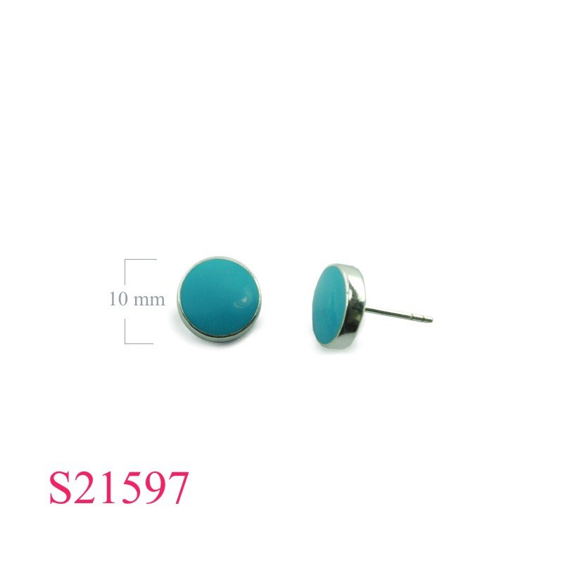 Earrings, 10mm round.