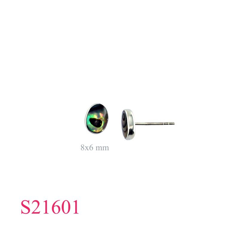 Earrings, 6x8mm oval.
