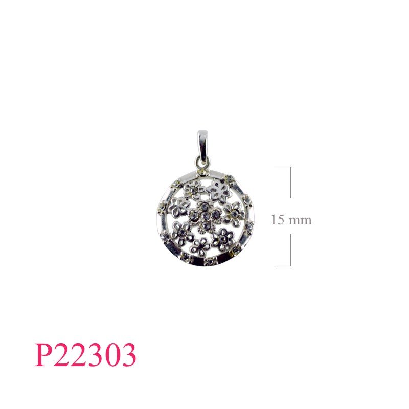 Pendant, flowers in round.
