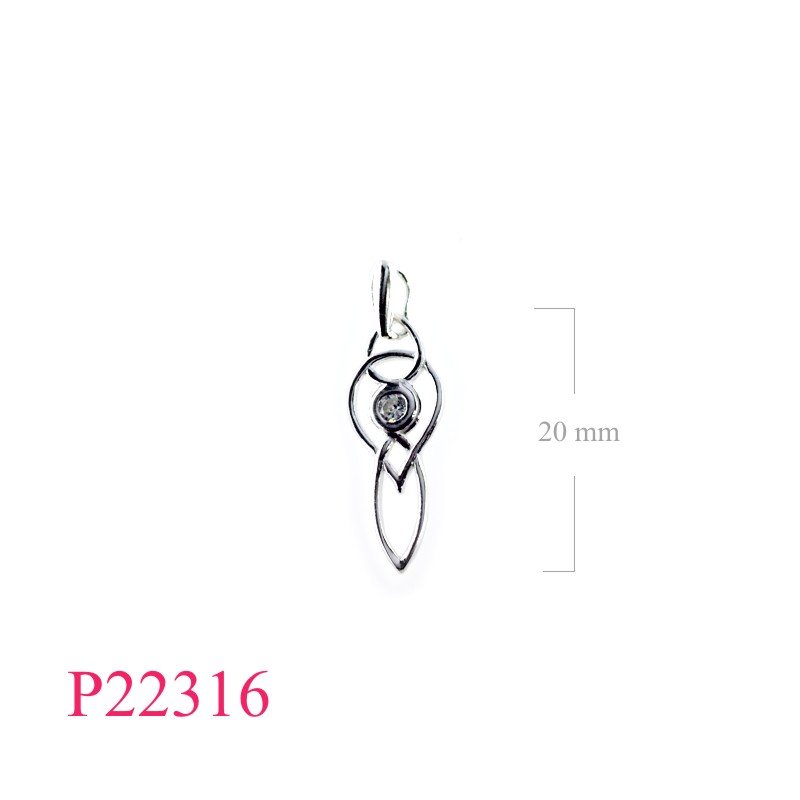 Celtic Pendant, CZ Pendant, Celtic with round CCZ.
