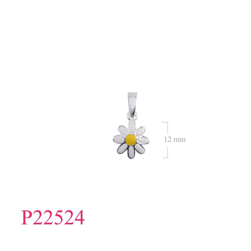 Flower Pendant, Daisy Pendant,  .
 enamel.