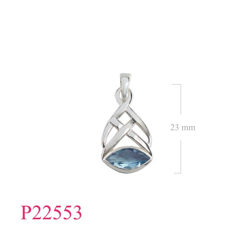 Celtic Pendant, CZ Pendant, Celtic with marquise CZ stone.