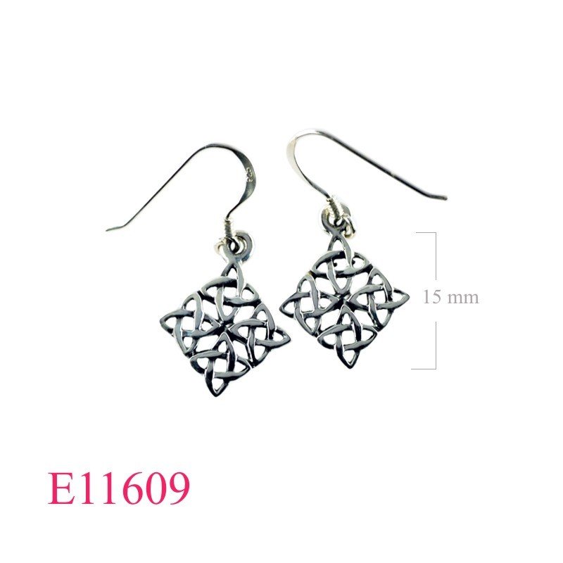 Earrings, square Celtic.