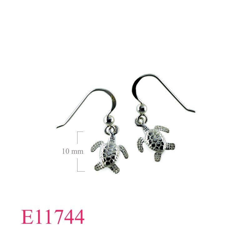 Earrings, turtle.