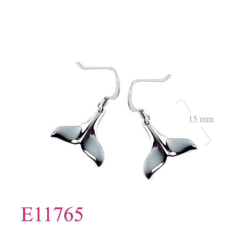 Earrings, whale tail.