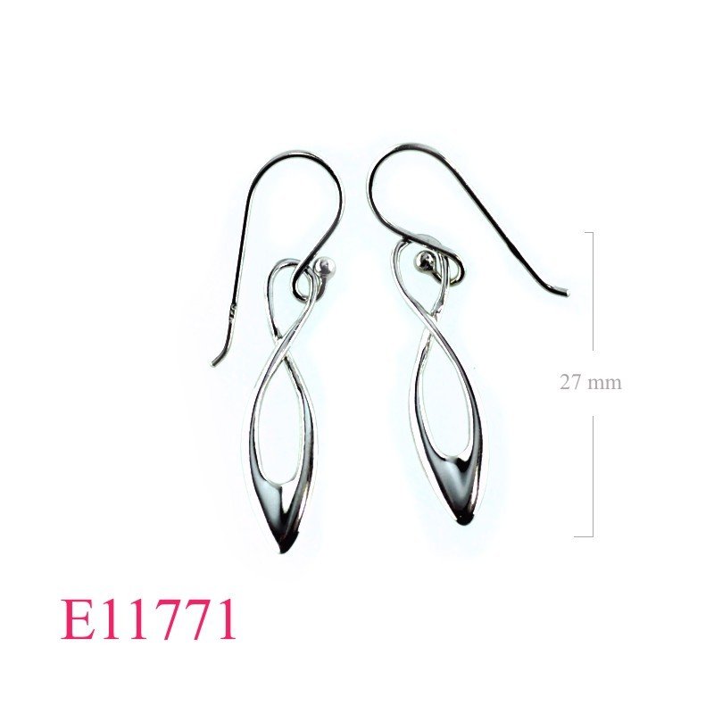 Earrings, twist drop.