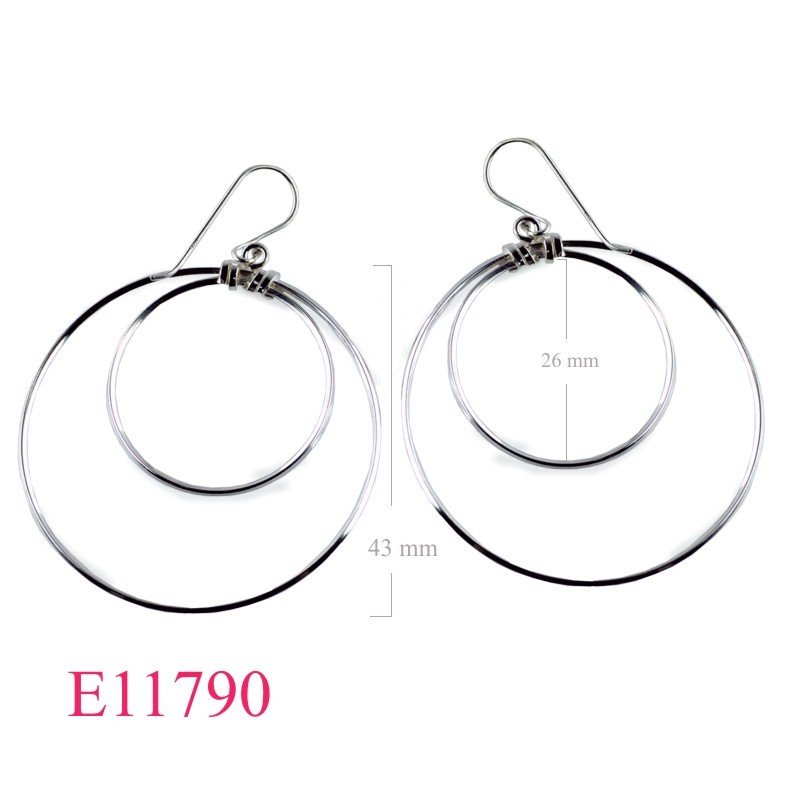 Earrings, 30 and 46mm hoops design.