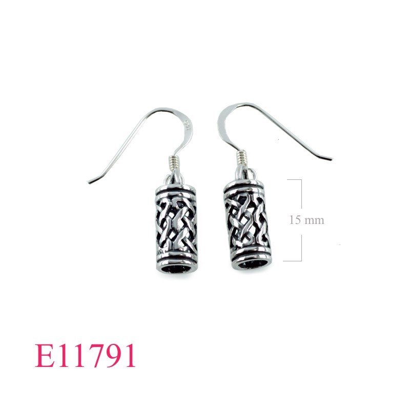 Earrings, Celtic cylinder.