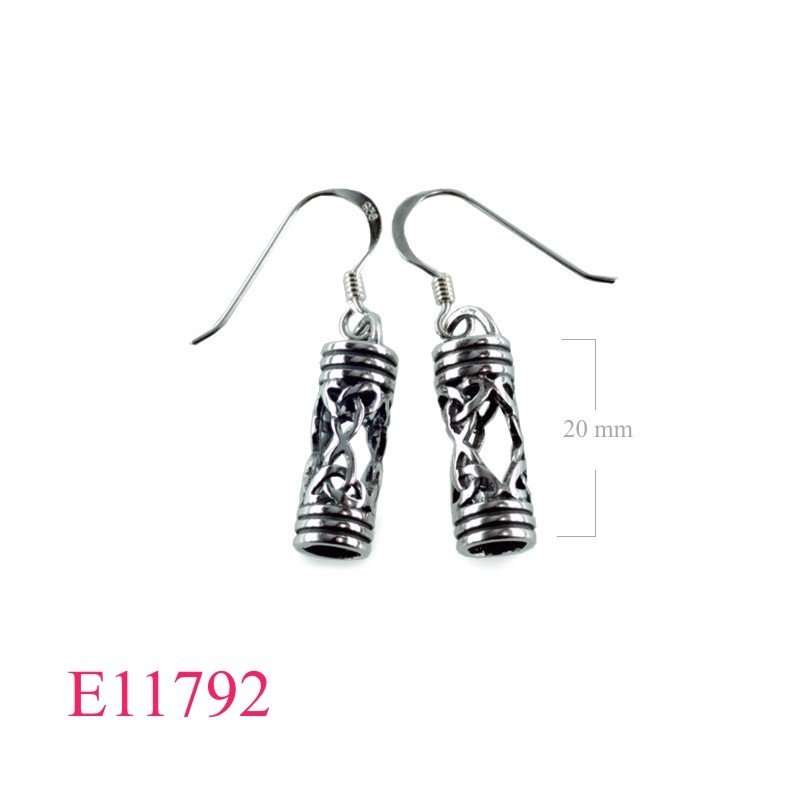 Earrings, Trinity Celtic cylinder.
