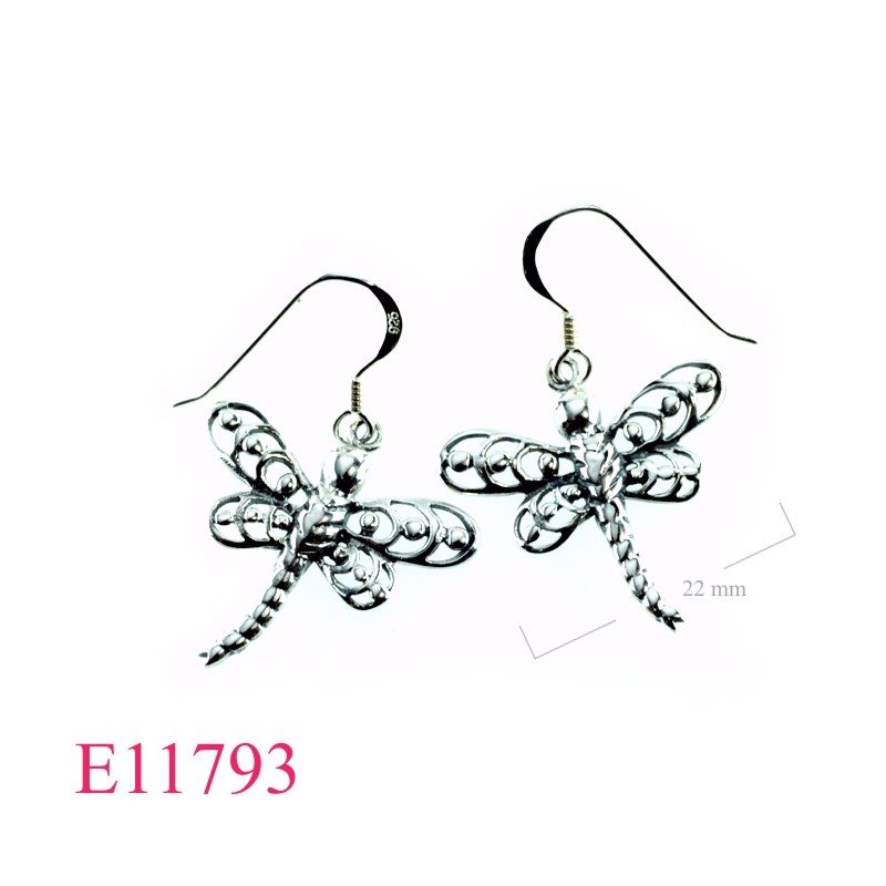 Earrings, dragonfly.