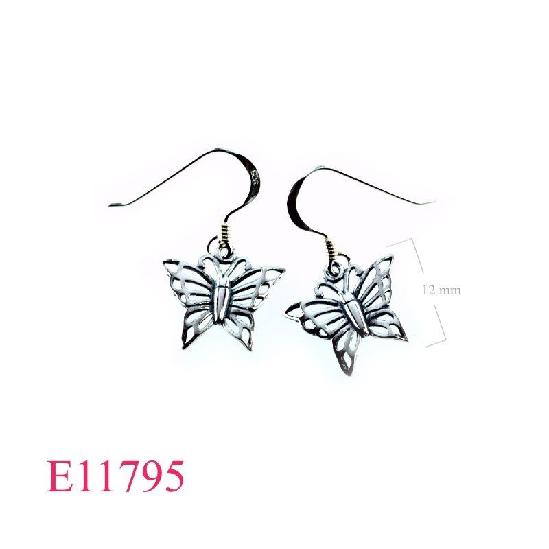 Earrings, cut out butterfly.