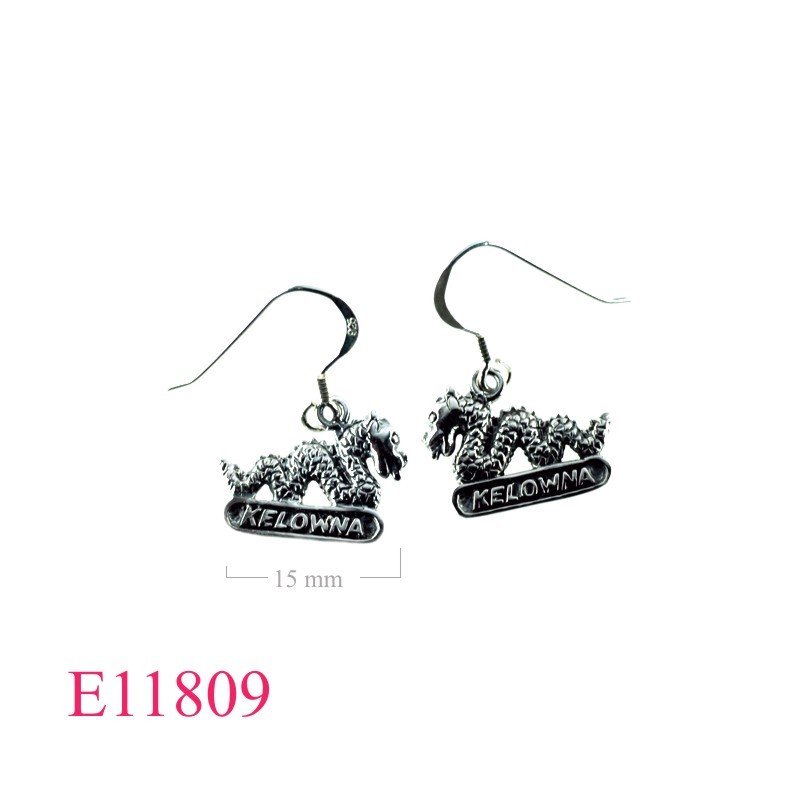 Earrings, "KELOWNA" dragon.