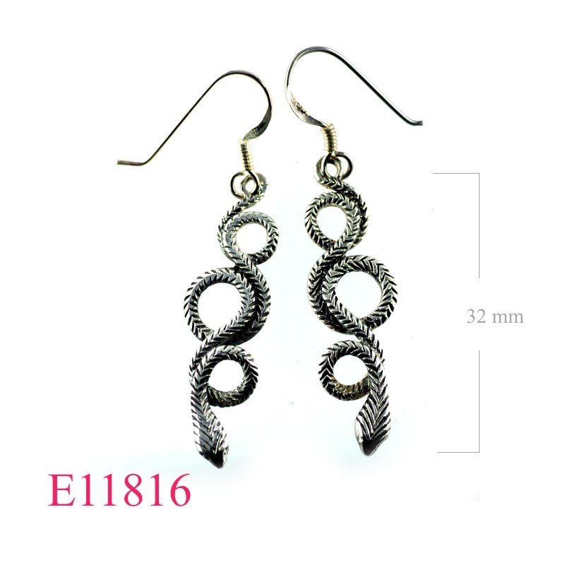 Earrings, snake.