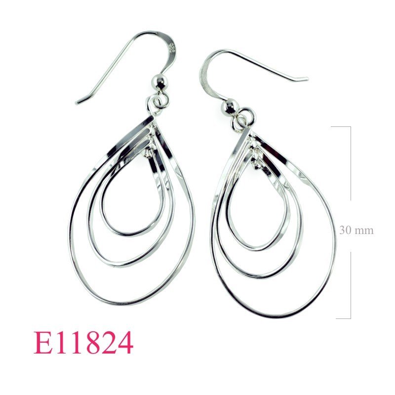 Earrings, flat wire drop loops.