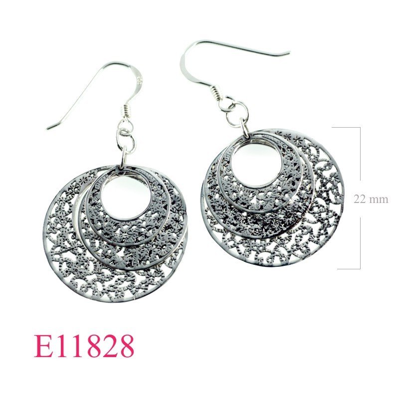 Earrings, 3 round stencils.