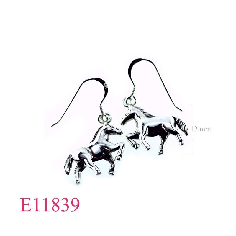 Earrings, 3D horse.