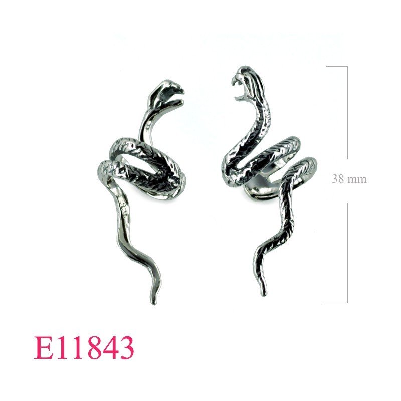 Earrings, snake ear cuff.