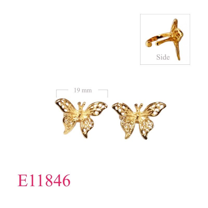 Earrings, butterfly earcuff.