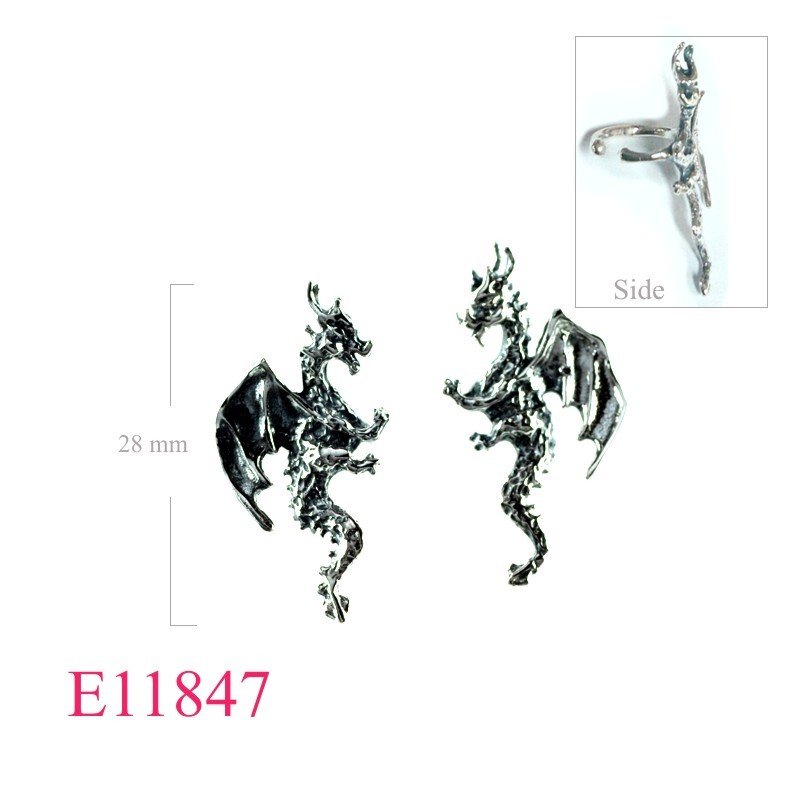 Earrings, dragon earcuff.