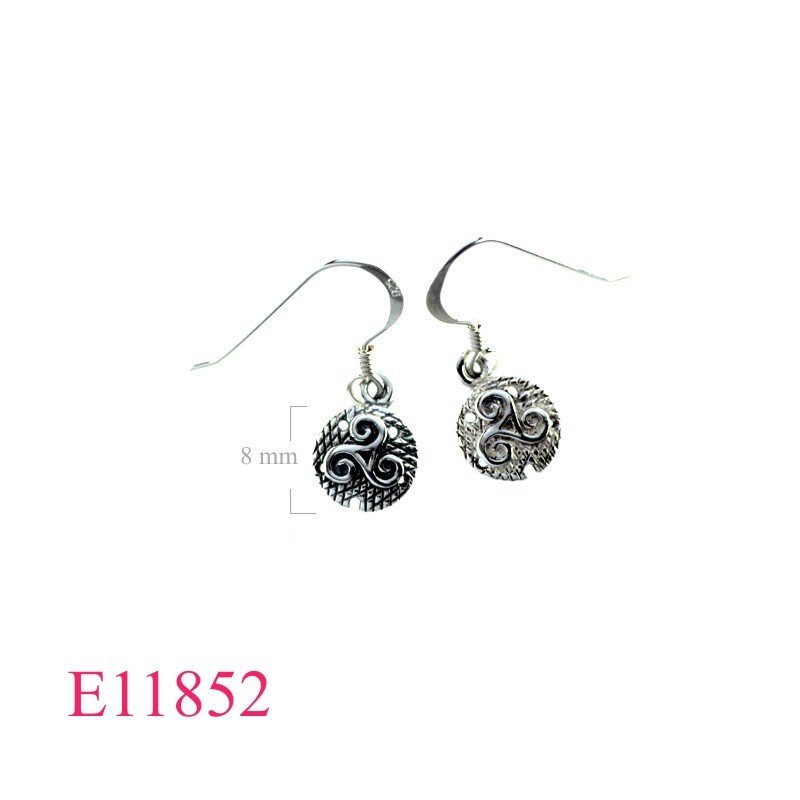 Triskelion Earrings, Sand Dollar Earrings, Triskelion on 8mm sand dollar.