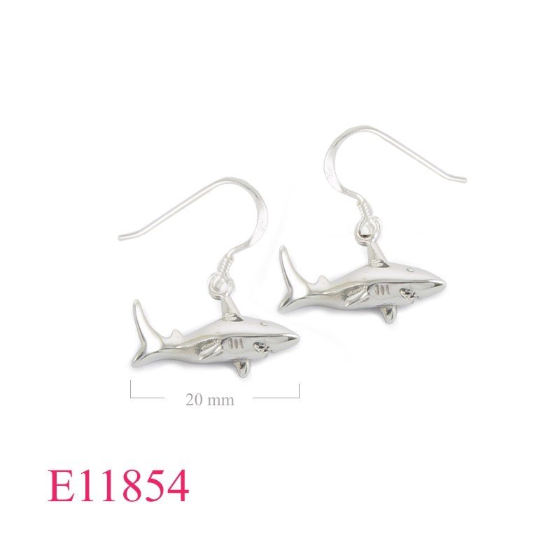 Earrings, shark.