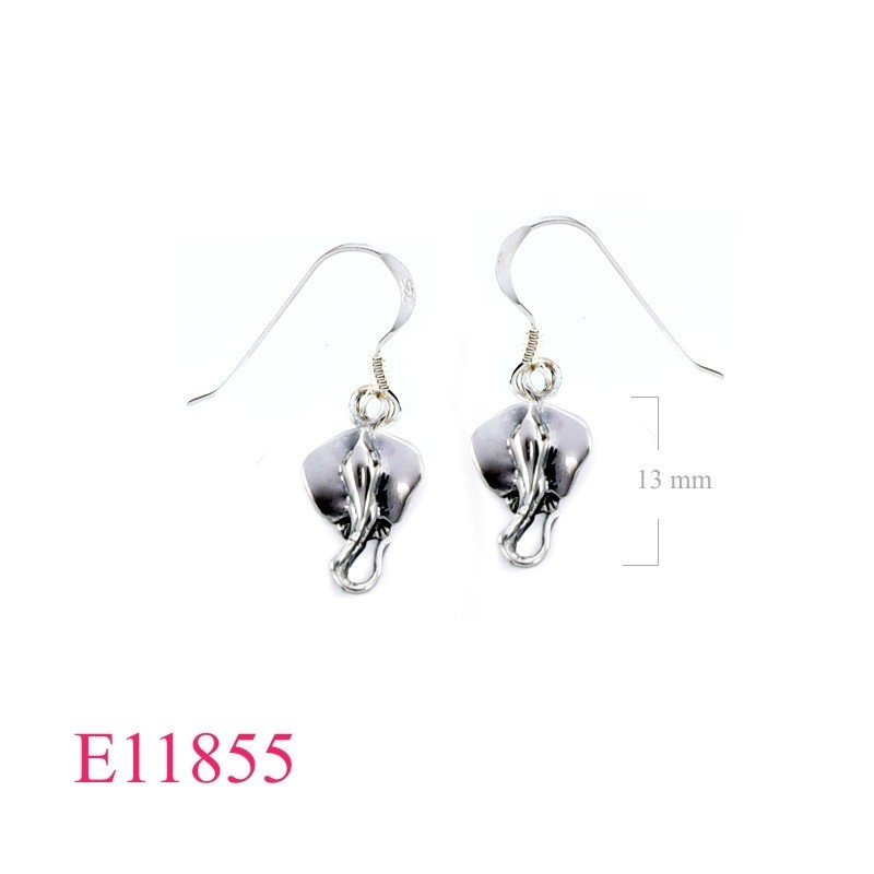 Earrings, stingray.