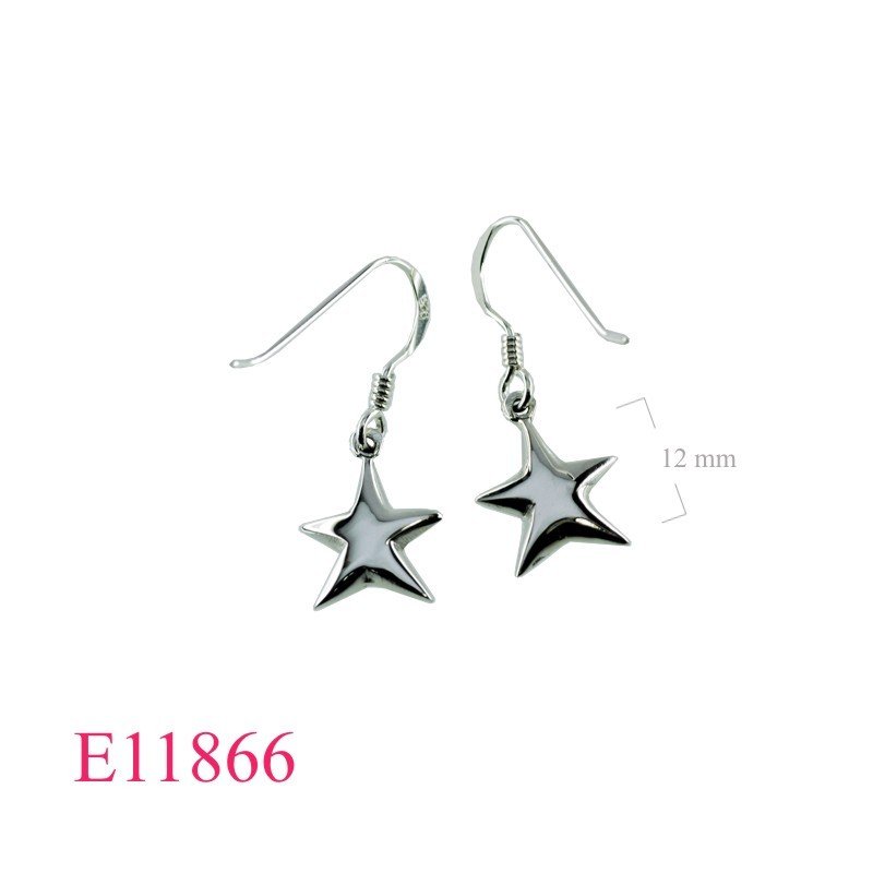 Earrings, 12mm puff star.