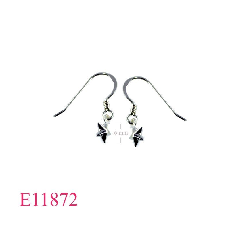 Earrings, 6mm puff star.