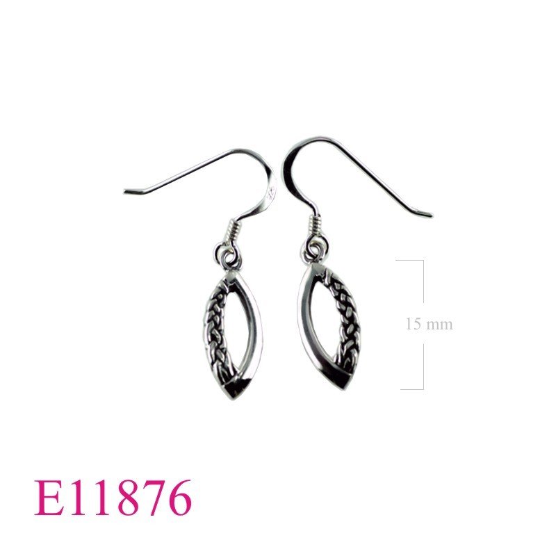Earrings, 15mm Celtic eye shape.