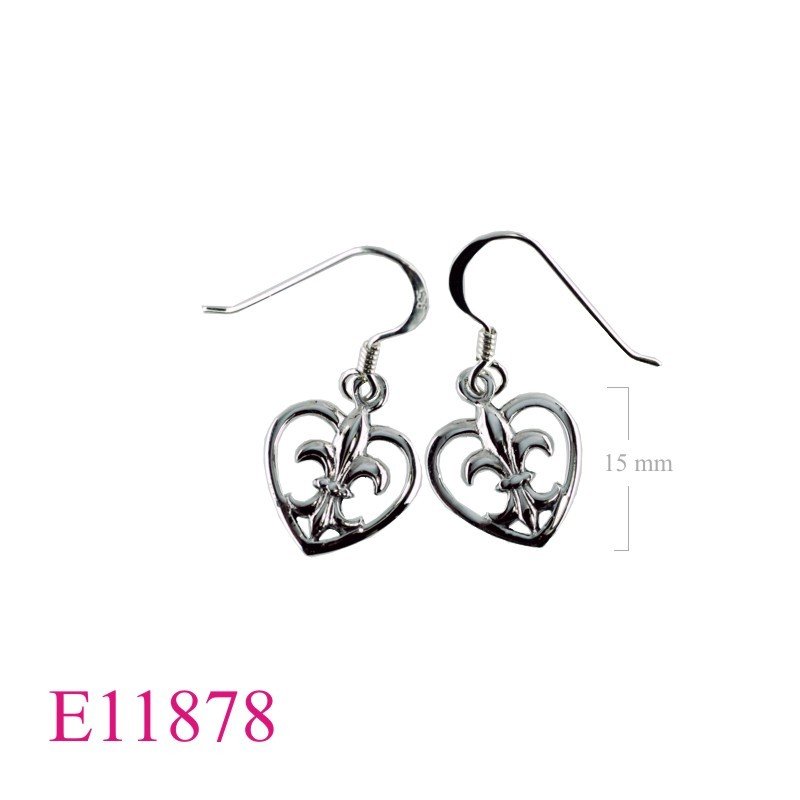 Fleur De Lis Earrings, Heart Earrings, Fleur de lis in .