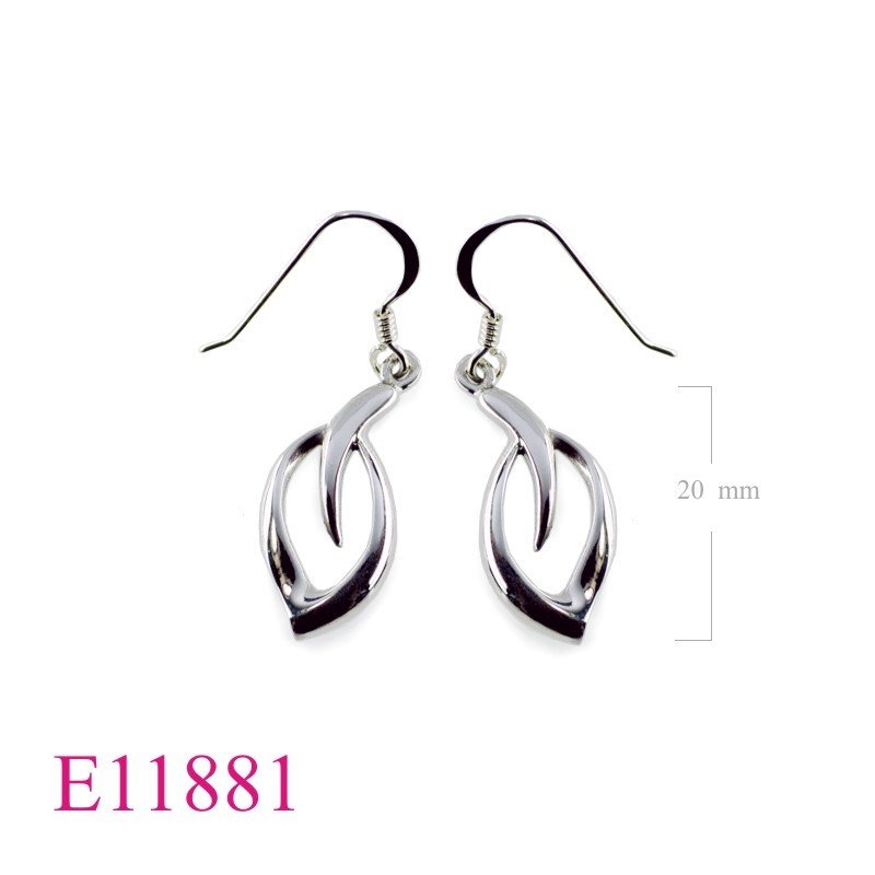 Earrings, opened leaf.