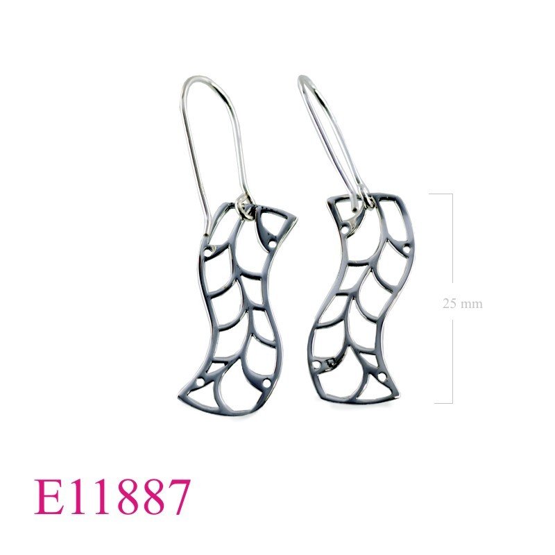 Earrings, wavy shape stencil.