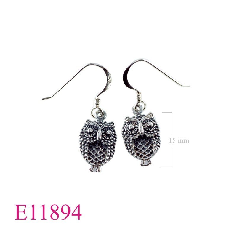 Earrings, owl.