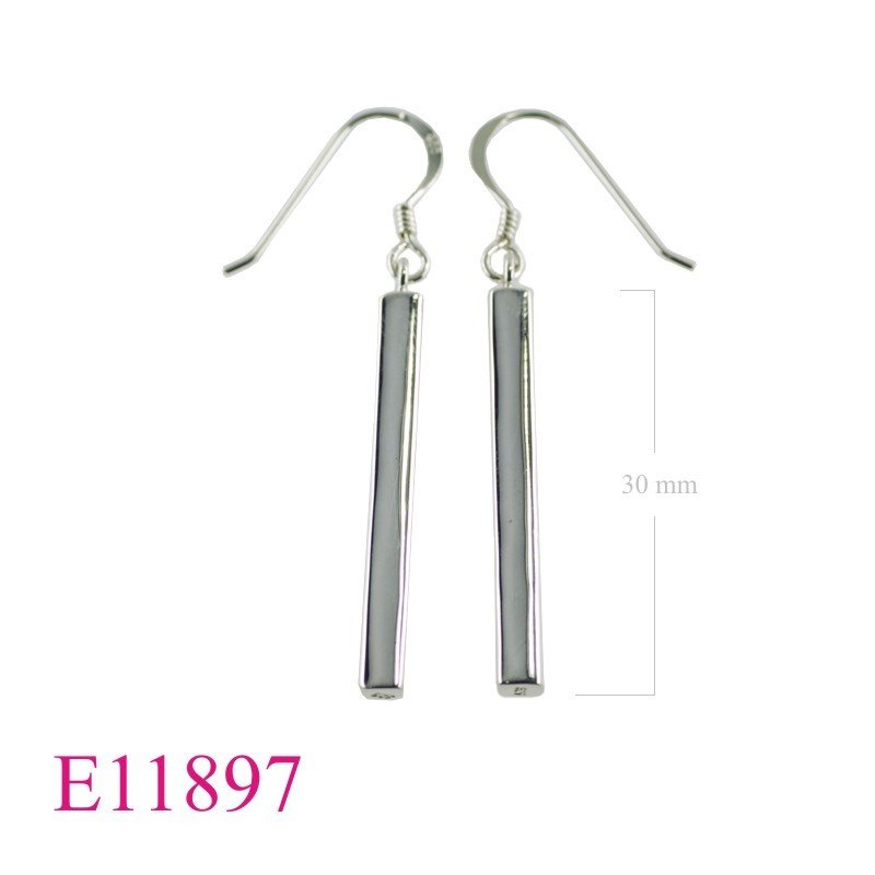 Earrings, 3.5x3.5x30mm square tube.