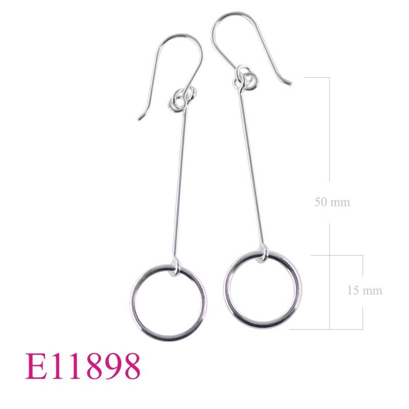 Earrings, 15mm hanging hoop design.