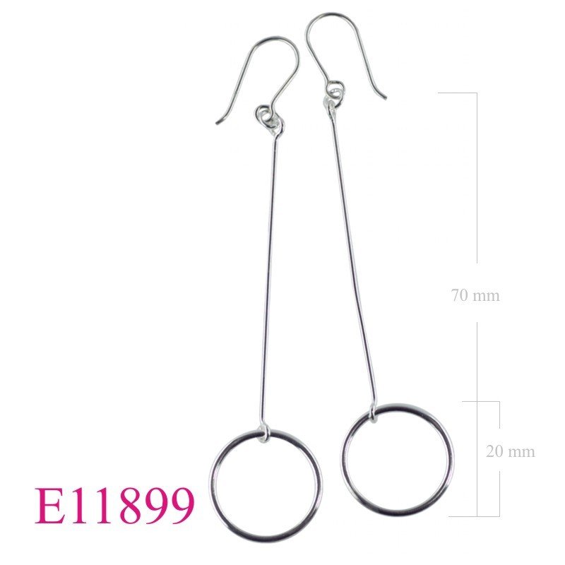 Earrings, 20mm hanging hoop design.