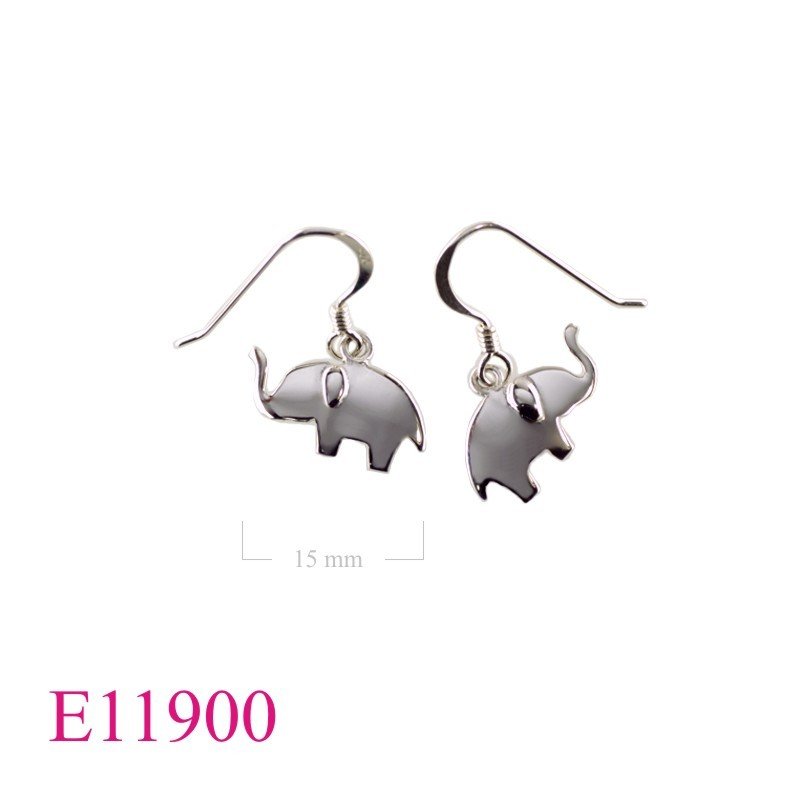 Earrings, plain elephant.