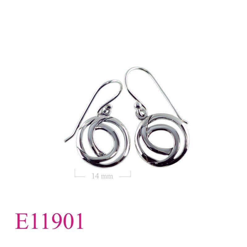 Earrings, opened round design.