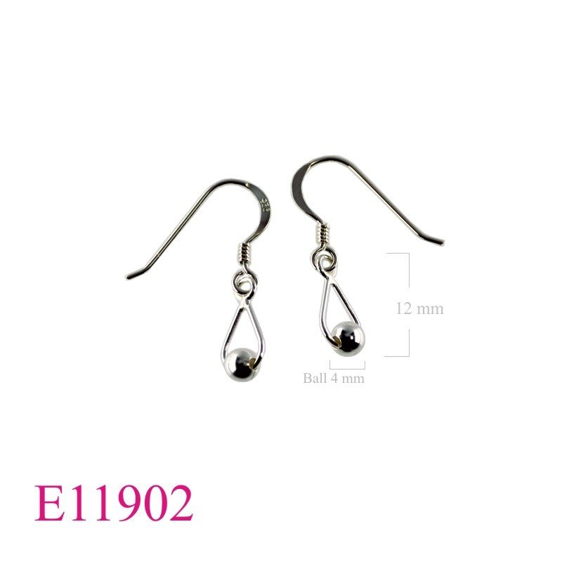 Earrings, bead in drop.