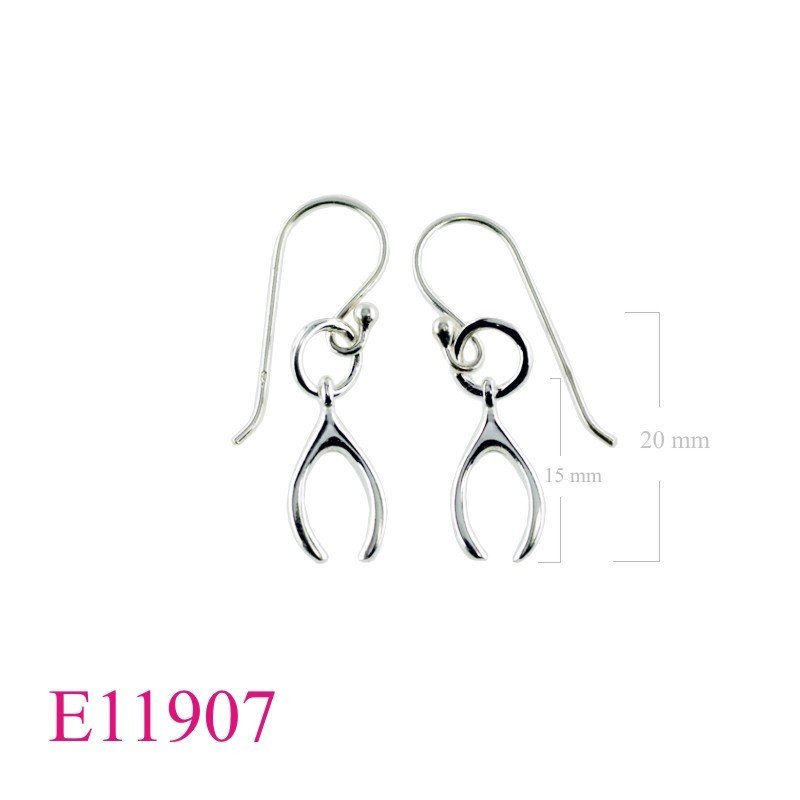 Earrings, wish bone.