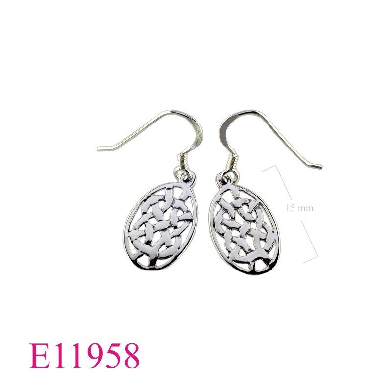 Earrings, oval Celtic.