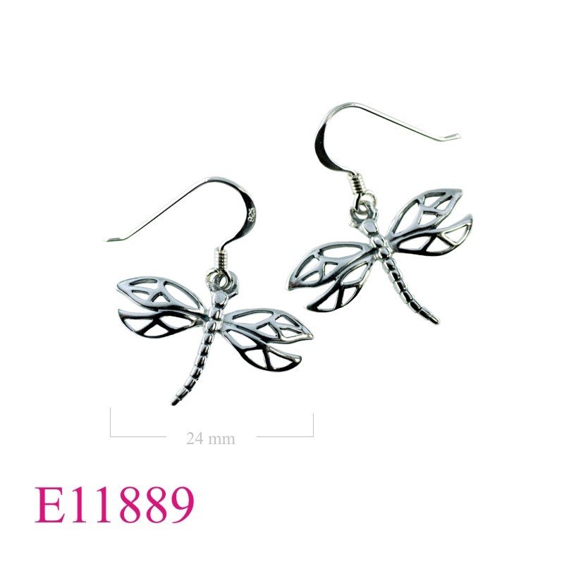 Earrings, 18mm opened dragonfly.