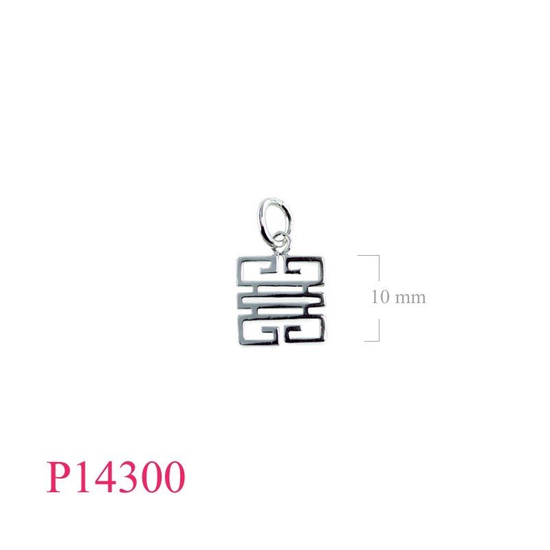Pendant, diamond shape Chinese design.