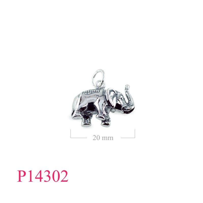 Pendant, dressed elephant.